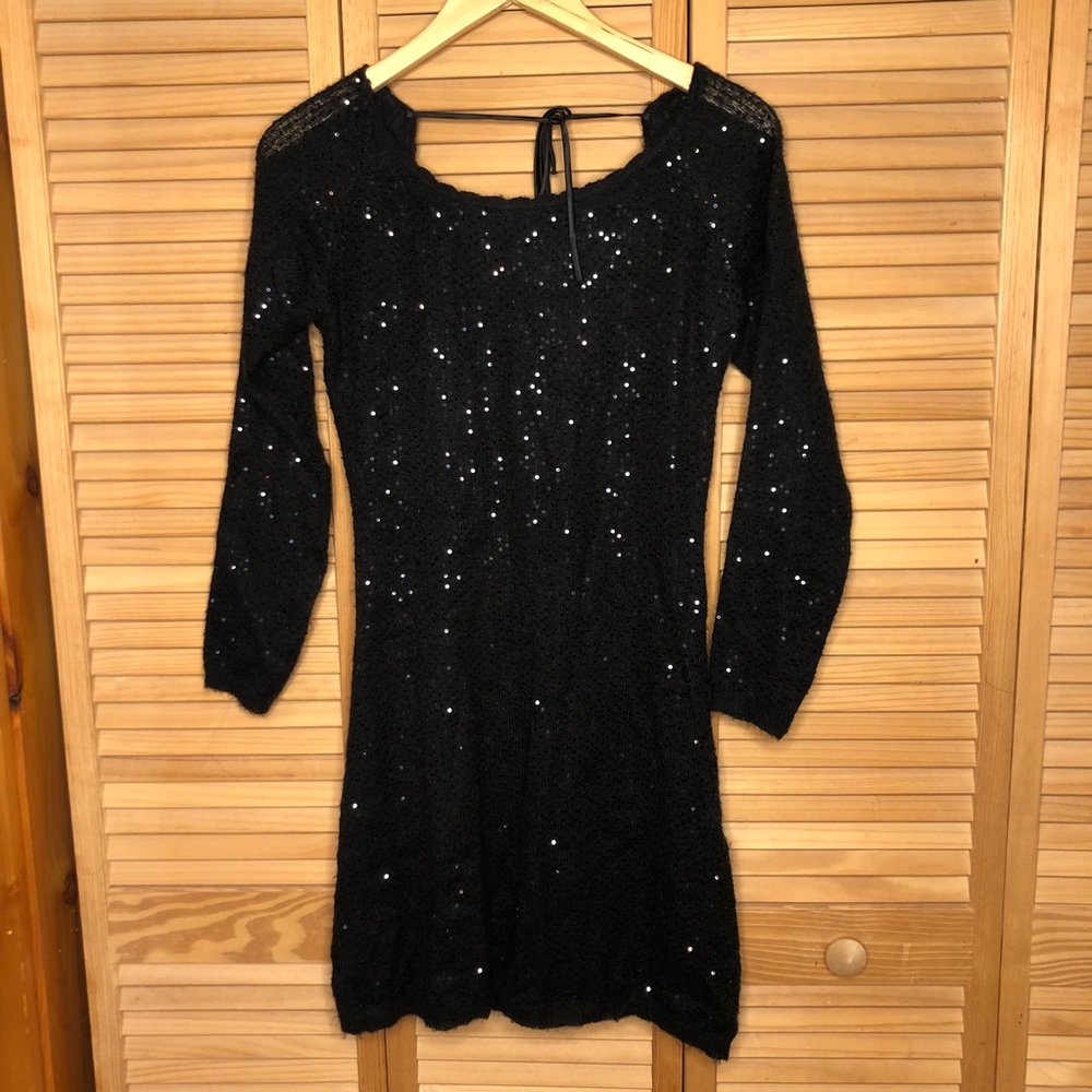 Young Broke Fabulous Black Sequin Dress